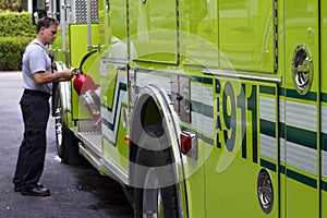 Fireman getting ready