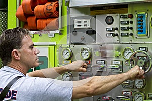 Fireman getting ready