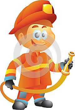Fireman with hose