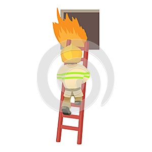 Fireman icon, cartoon style
