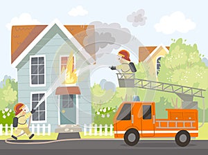 Fireman put out house fire