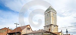Fireman's tower in the medieval historic center of Cluj Napoca