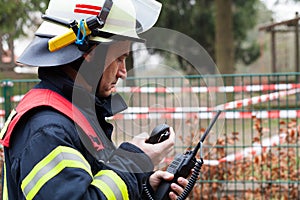 Fireman spark with radios set