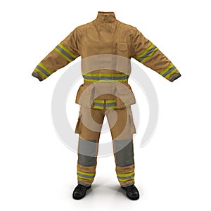 Fireman Uniform Isolated 3D Illustration On White Background