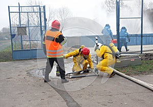 Firemen during action