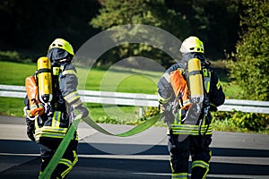 Firemen Teamwork in Germany