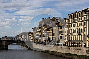 Firenze river disctrict skyline with old building facades photo
