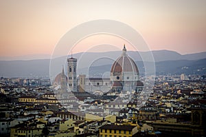 Firenze, Santa Maria del Fiore, Duomo during sunset