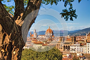 Firenze Toscana Italia Florence Tuscany Italy panorama Ponte Vecchio Palazzo Vecchio Duomo.