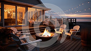 firepit beach house deck