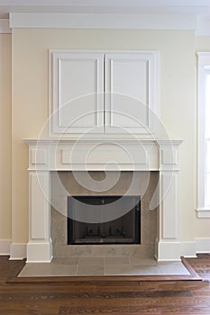 Fireplace with cabinet