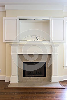 Fireplace with cabinet