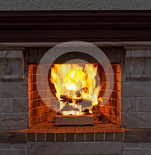 Fireplace closeup