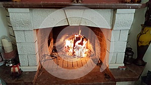 Fireplace fire marble heat winter