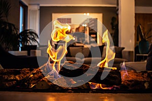 Fireplace home indoor fire lounge hot burning