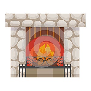 Fireplace icon house design house room warm christmas flame bright decoration fire coal furnace and comfortable warmth