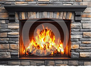 fireplace isolated on white