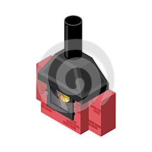 Fireplace Isometric Icon