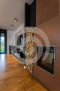 Fireplace in living room