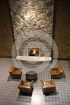 Fireplace in Reception and Waiting Room Area