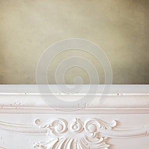 Fireplace shelf background for display montage of new product