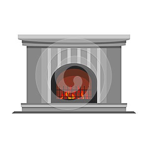 Fireplace vector icon.Cartoon vector icon isolated on white background fireplace.