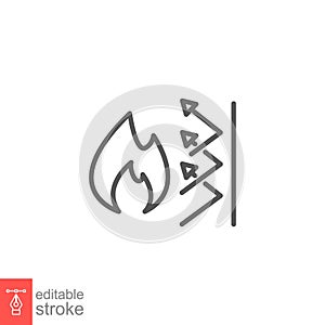 fireproof icon. Fireproofing support. Fire insulation, fire security system