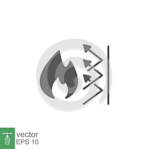 fireproof icon. Fireproofing support. Fire insulation, fire security system