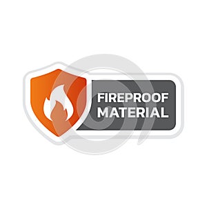 Fireproof material vector label