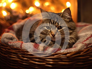 Fireside Cuddles: Cat\'s Winter Retreat