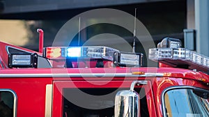 Firetruck siren blinking in blue and red