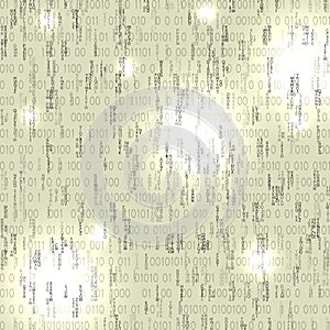 Firewall. Binary computer code. Cyber network security. Data Encryption. Abstract white background. Vector.