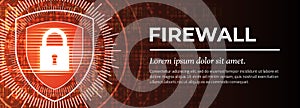 Firewall. The Handsome Red Digital Background. Vector.