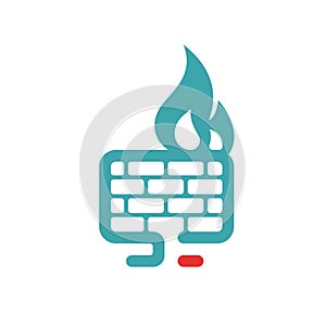 Firewall icon vector illustration.