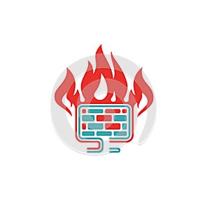 Firewall icon vector illustration.
