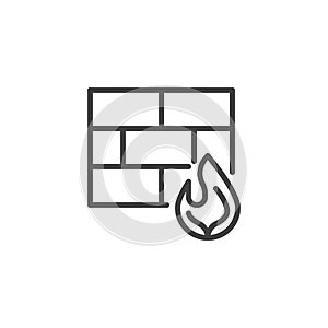 Firewall line icon