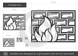 Firewall line icon.