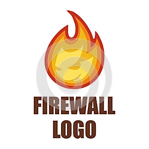 Firewall logo. Protection logo. Cyber security emblem.