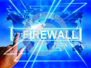 Firewall Map Displays Online Safety Security and Protection