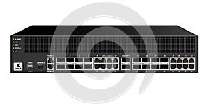 Firewall for mounting in a 19 inch rack with 16 ethernet ports, 16 optical  ports, 2 10G SFP+  ports and network management and co