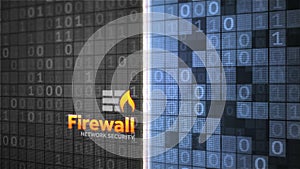 Firewall network data security animation