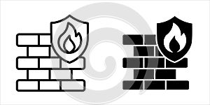 Firewall Network Security Cyber Defense Icon