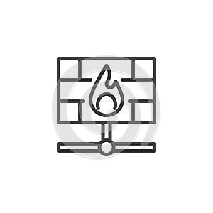 Firewall protection line icon