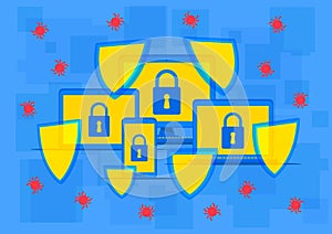 Firewall protection vector illustration