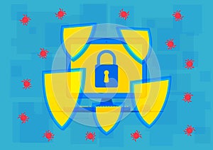 Firewall protection vector illustration