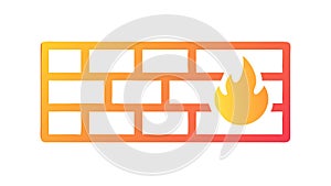 Firewall Security Block, Data Protection System, vector design Generative AI