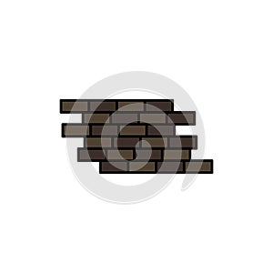 Firewall, Security, Wall, Brick, Bricks  Flat Color Icon. Vector icon banner Template