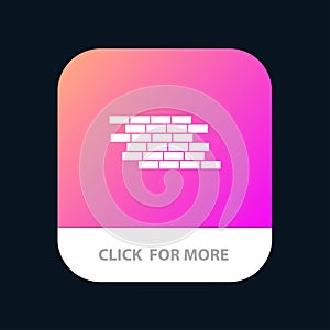 Firewall, Security, Wall, Brick, Bricks Mobile App Button. Android and IOS Glyph Version