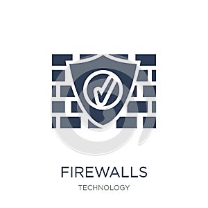 Firewalls icon. Trendy flat vector Firewalls icon on white background from Technology collection