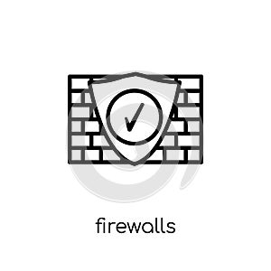 Firewalls icon. Trendy modern flat linear vector Firewalls icon